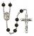 Saint Eustachius Engravable Rosary with Black Onyx Beads