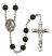 Our Lady of Assumption Engravable Rosary with Black Onyx Beads