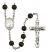 Saint Jeanne Chezard de Matel Engravable Rosary with Black Onyx Beads