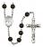 Saint Alphonsa of India Engravable Rosary with Black Onyx Beads