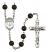 Saint Damien of Molokai Engravable Rosary with Black Onyx Beads