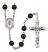 Our Lady Rosa Mystica Engravable Rosary with Black Onyx Beads