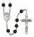 Saint Margaret Mary Alacoque Engravable Rosary with Black Onyx Beads