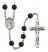 Saint Lucy Engravable Rosary with Black Onyx Beads