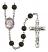 Saint Jadwiga of Poland Engravable Rosary with Black Onyx Beads