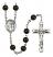 Guardian Angel with Children Engravable Rosary with Black Onyx Beads