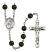 Guardian Angel of the World Engravable Rosary with Black Onyx Beads