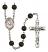 Saint Peter Claver Engravable Rosary with Black Onyx Beads