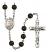 Saint Norbert of Xanten Engravable Rosary with Black Onyx Beads