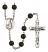 Saint Emma Uffing Engravable Rosary with Black Onyx Beads