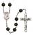 Saint Pius X Engravable Rosary with Black Onyx Beads