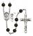 Saint Christopher and Baseball Rosary with Black Onyx Beads