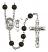 Saint Christopher and Football Rosary with Black Onyx Beads