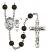 Saint Christopher and Soccer Rosary with Black Onyx Beads