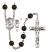 Saint Christopher and Tennis Rosary with Black Onyx Beads