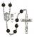 Saint Christopher and Golf Rosary with Black Onyx Beads