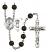 Saint Christopher and Softball Rosary with Black Onyx Beads