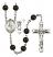 Saint Christopher and Wrestling Rosary with Black Onyx Beads