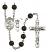 Saint Christopher and Track&Field Rosary with Black Onyx Beads