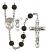 Saint Christopher and Dance Rosary with Black Onyx Beads