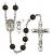 Saint Christopher and Karate Rosary with Black Onyx Beads