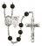 Saint Sebastian and Soccer Rosary with Black Onyx Beads