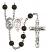 Saint Sebastian and Tennis Rosary with Black Onyx Beads