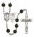 Saint Sebastian and Golf Rosary with Black Onyx Beads