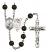 Saint Sebastian and Softball Rosary with Black Onyx Beads