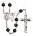 Saint Sebastian and Track & Field Rosary with Black Onyx Beads