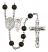 Saint Sebastian and Dance Rosary with Black Onyx Beads