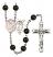 Saint Sebastian and Gymnastics Rosary with Black Onyx Beads