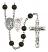 Saint Sebastian and Karate Rosary with Black Onyx Beads