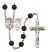 Saint Sebastian and Women's Soccer Rosary with Black Onyx Beads