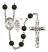 Guardian Angel and Wrestling Rosary with Black Onyx Beads