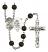 Guardian Angel and Swimming Rosary with Black Onyx Beads