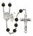 Guardian Angel and Dance Rosary with Black Onyx Beads