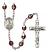 Saint Albert the Great Engravable Rosary with Garnet Aurora Borealis Beads