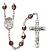 Saint Ann Engravable Rosary with Garnet Aurora Borealis Beads