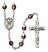 Saint Agatha Engravable Rosary with Garnet Aurora Borealis Beads