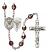 Saint Agatha and Nurse Rosary with Garnet Aurora Borealis Beads