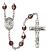 Saint Anthony of Padua Engravable Rosary with Garnet Aurora Borealis Beads