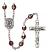 San Antonio Engravable Rosary with Garnet Aurora Borealis Beads