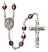 Santa Barbara Engravable Rosary with Garnet Aurora Borealis Beads