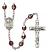 Saint Catherine of Siena Engravable Rosary with Garnet Aurora Borealis Beads