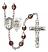 Saint Brendan The Navigator and Navy Rosary with Garnet Aurora Borealis Beads