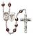 Saint Camillus of Lellis and Nurse Rosary with Garnet Aurora Borealis Beads