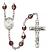 Saint Charles Borromeo Engravable Rosary with Garnet Aurora Borealis Beads