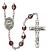 Saint Catherine Laboure Engravable Rosary with Garnet Aurora Borealis Beads