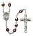 Saint Christopher Engravable Rosary with Garnet Aurora Borealis Beads